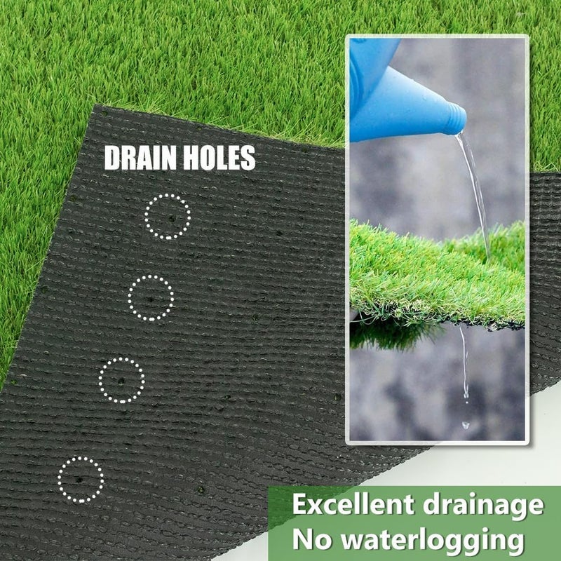 Boshuele 3FT x 10FT Artificial Turf 1.38inch Simulated Synthetic Fake Grass with Drainage Holes, Reusable Grass Urinal for Dogs, Backyard Lawn Rug Doormat Decorations, Custom - Image 3